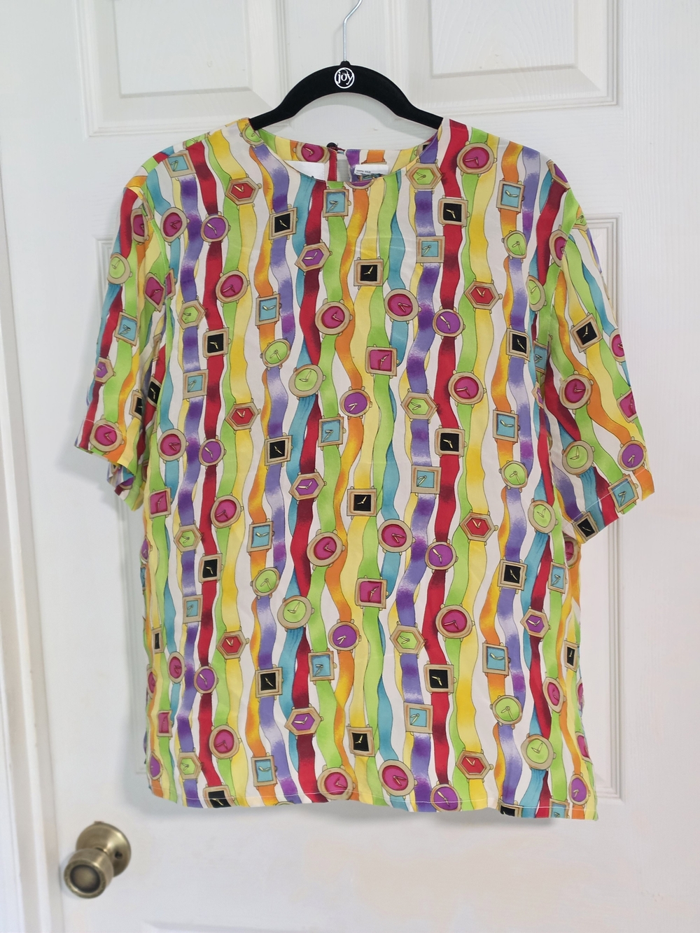 Colorful Abstract Wave Print Blouse - Multicolor